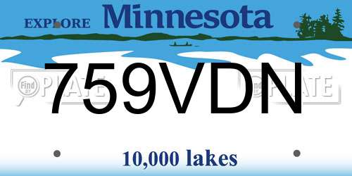 759VDN Minnesota License Plate