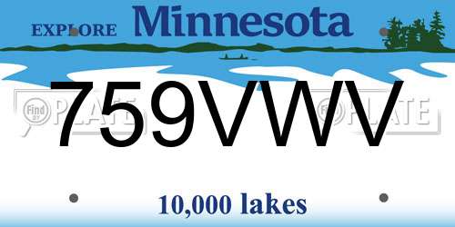 759VWV Minnesota License Plate