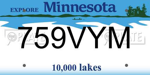 759VYM Minnesota License Plate