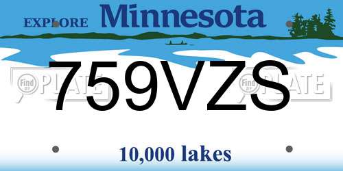 759VZS Minnesota License Plate