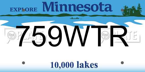 759WTR Minnesota License Plate