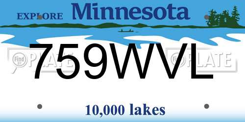 759WVL Minnesota License Plate