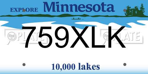 759XLK Minnesota License Plate
