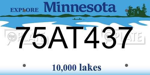 75AT437 Minnesota License Plate
