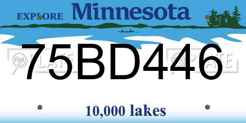 75BD446 Minnesota License Plate