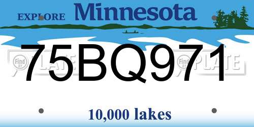 75BQ971 Minnesota License Plate