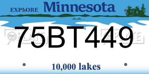 75BT449 Minnesota License Plate