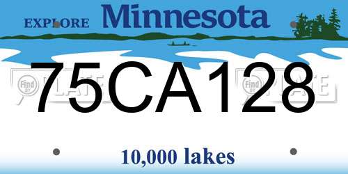 75CA128 Minnesota License Plate