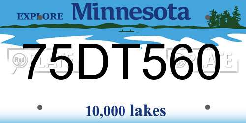 75DT560 Minnesota License Plate