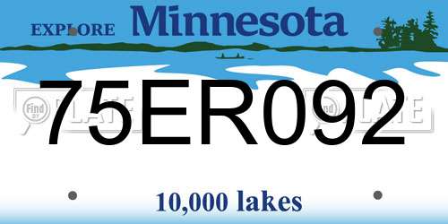 75ER092 Minnesota License Plate