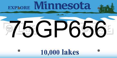 75GP656 Minnesota License Plate