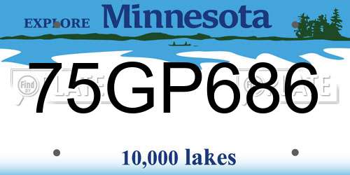 75GP686 Minnesota License Plate