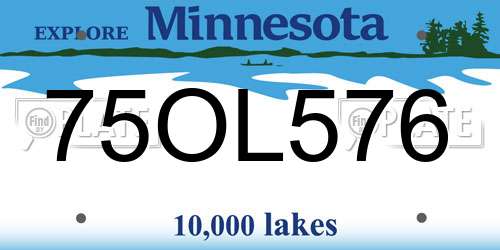 75OL576 Minnesota License Plate
