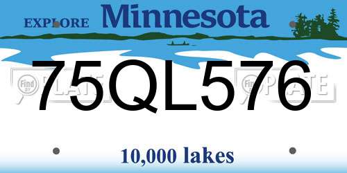 75QL576 Minnesota License Plate
