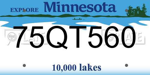 75QT560 Minnesota License Plate