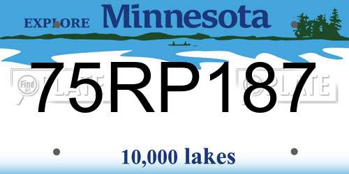 75RP187 Minnesota License Plate