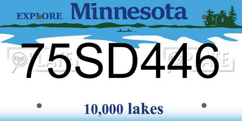 75SD446 Minnesota License Plate