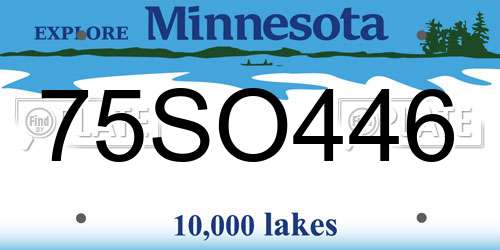 75SO446 Minnesota License Plate