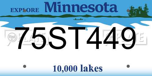 75ST449 Minnesota License Plate