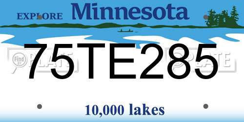 75TE285 Minnesota License Plate