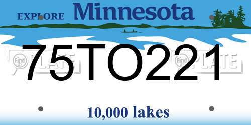 75TO221 Minnesota License Plate