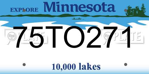 75TO271 Minnesota License Plate