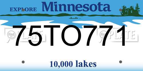 75TO771 Minnesota License Plate