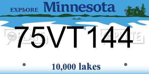 75VT144 Minnesota License Plate