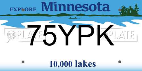 75YPK Minnesota License Plate