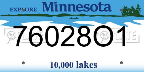 76028O1 Minnesota License Plate