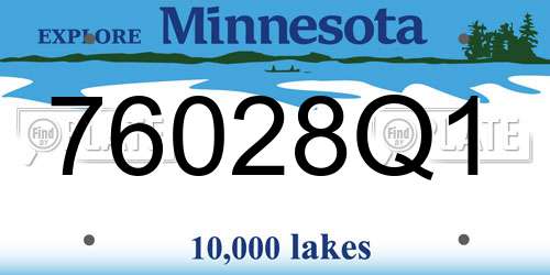 76028Q1 Minnesota License Plate