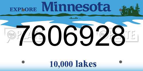 7606928 Minnesota License Plate