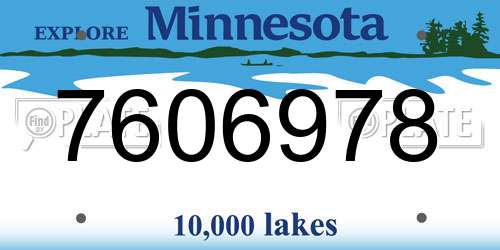 7606978 Minnesota License Plate