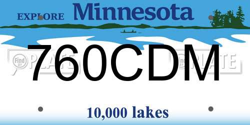 760CDM Minnesota License Plate