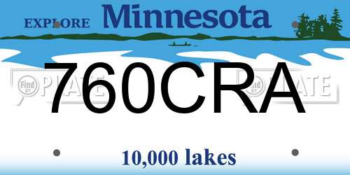 760CRA Minnesota License Plate