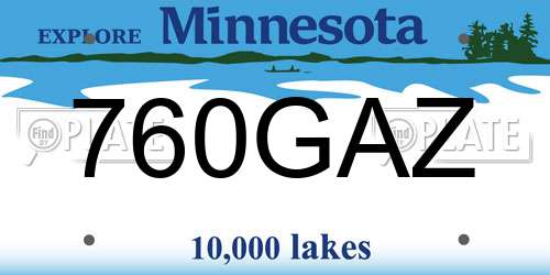 760GAZ Minnesota License Plate