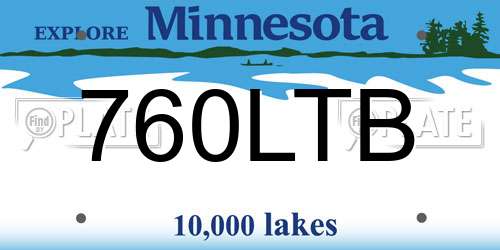 760LTB Minnesota License Plate