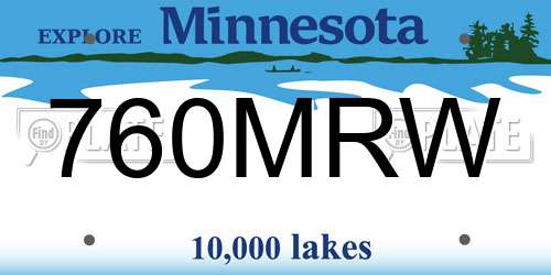 760MRW Minnesota License Plate