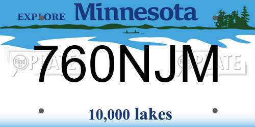 760NJM Minnesota License Plate