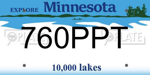 760PPT Minnesota License Plate