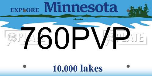 760PVP Minnesota License Plate
