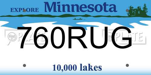 760RUG Minnesota License Plate