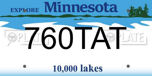 760TAT Minnesota License Plate