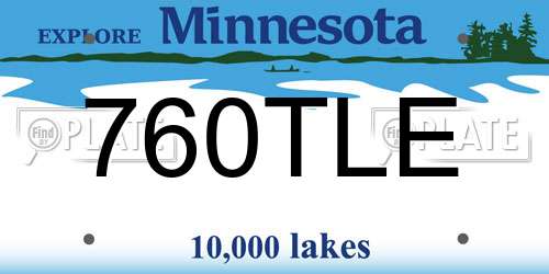 760TLE Minnesota License Plate