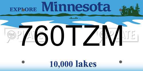 760TZM Minnesota License Plate