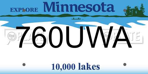 760UWA Minnesota License Plate