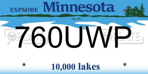760UWP Minnesota License Plate