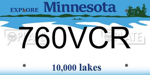 760VCR Minnesota License Plate