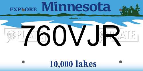 760VJR Minnesota License Plate