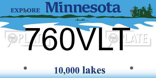 760VLT Minnesota License Plate